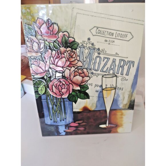 Large Benaya Ceramics Wall or Table Ceramic Tile 11 x 14' Mozart Symphony - Picture 4 of 11